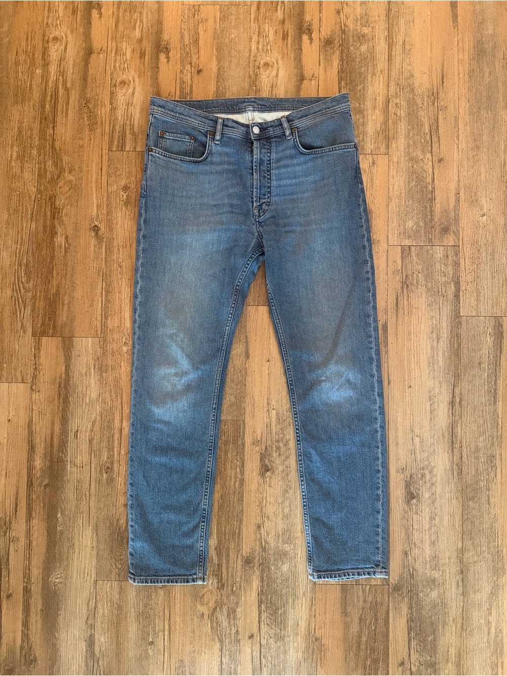 Acne Studios River Mid Blue Slim Tapered Jeans Men’s Size 32 Made in Italy